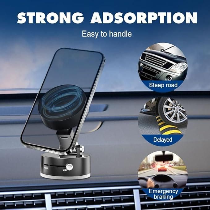 Vacuum Magnetic suction Phone Holder – Strong Grip, Smooth Drive!